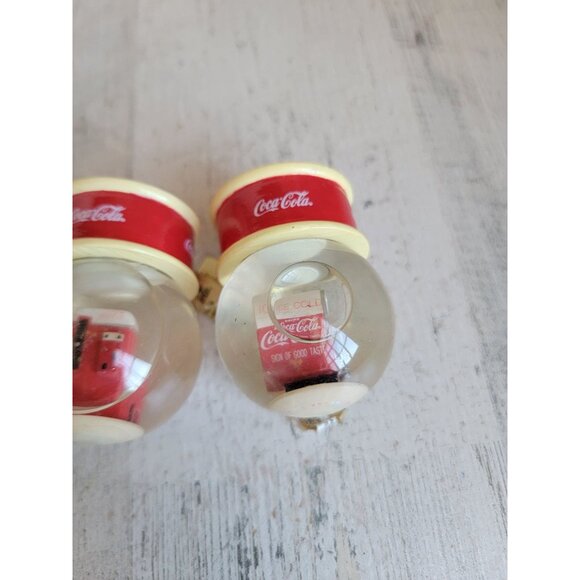 Vintage snow globe coke miniature ice cold soda ornament Xmas set - Picture 2 of 6